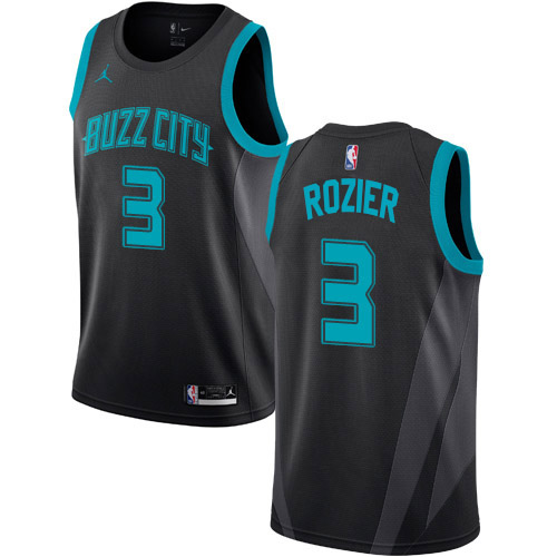 Black Nike Charlotte Hornets #3 Nets Jersey - Breathable Material
