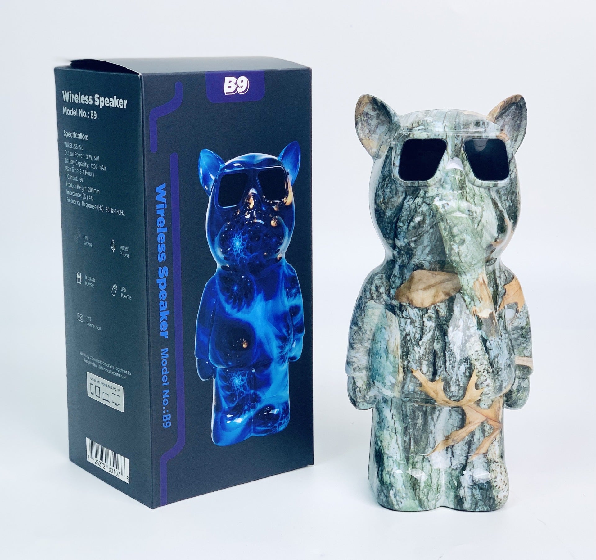 B9 Painted Frenchie Shape Bluetooth Speaker Pet Gear | Safe For Paws