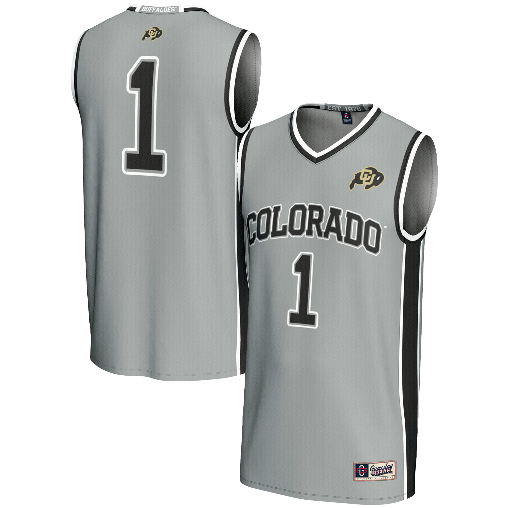 #1 Colorado Buffaloes GameDay Greats Replica Lightweight Basketball Jersey - Gray
