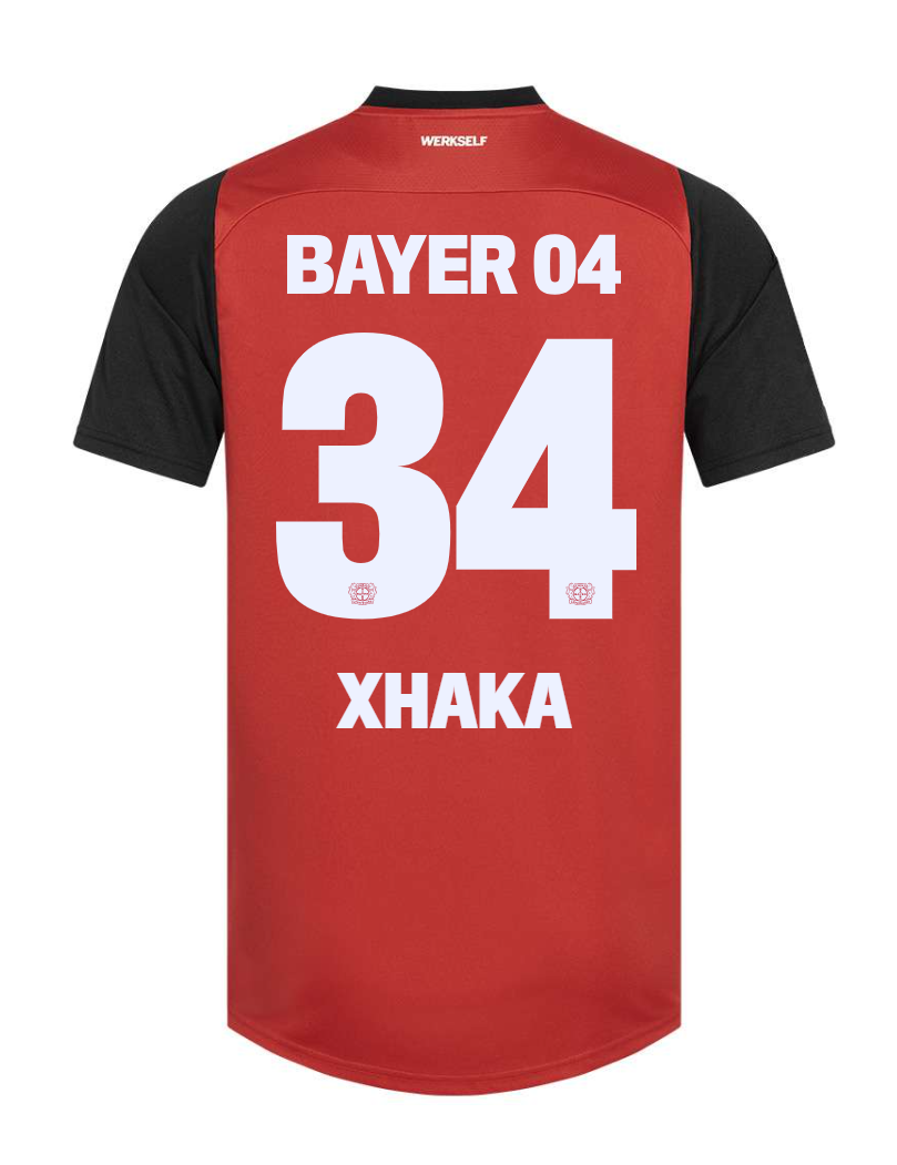 XHAKA #34 Bayer 04 Leverkusen Home Jersey for the 24-25 Season