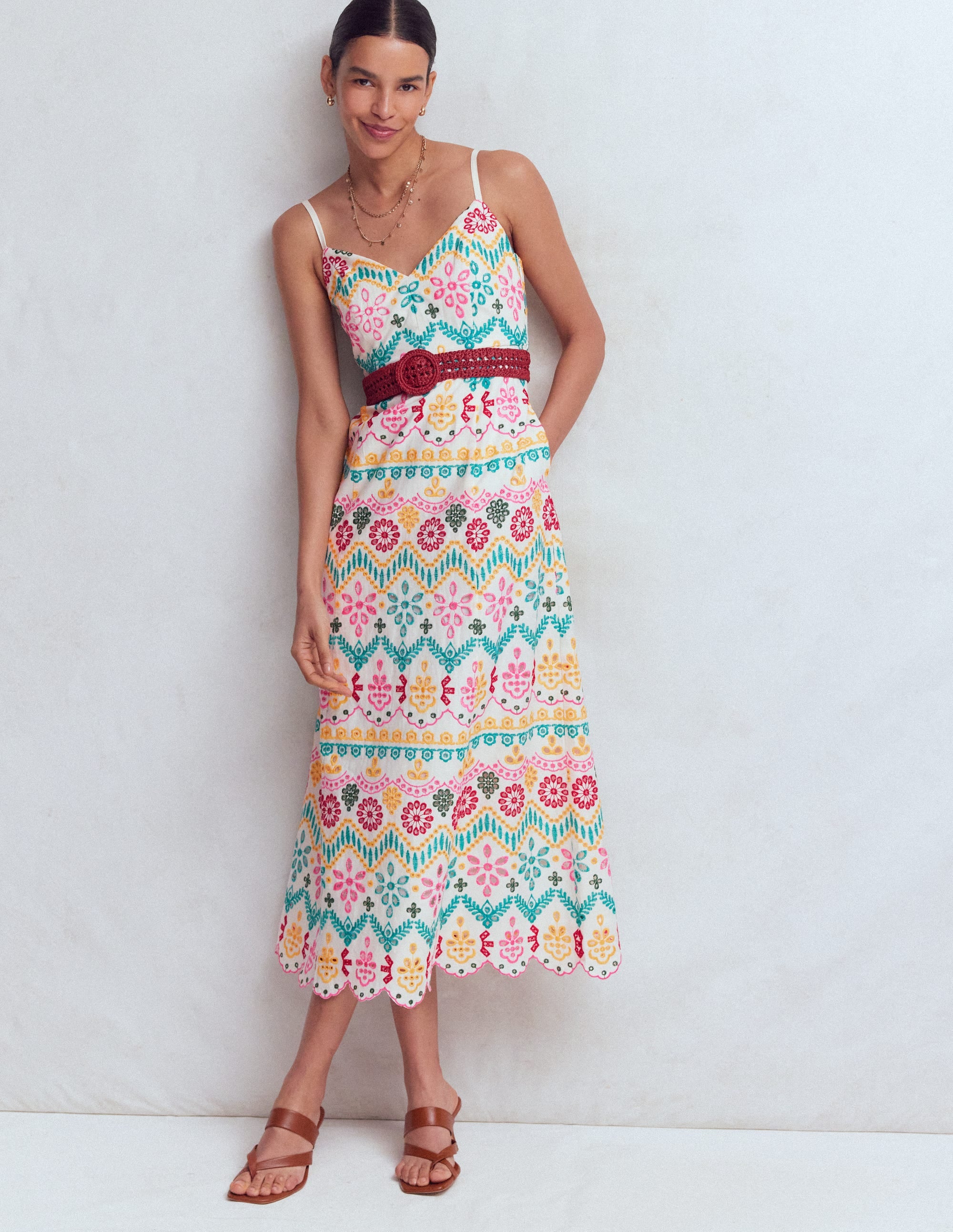 Empire Linen Broderie Dress