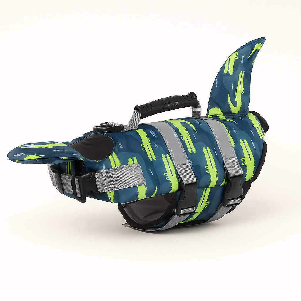 Frenchie Shark Life Vest – Adjustable Swim Jacket with Handle