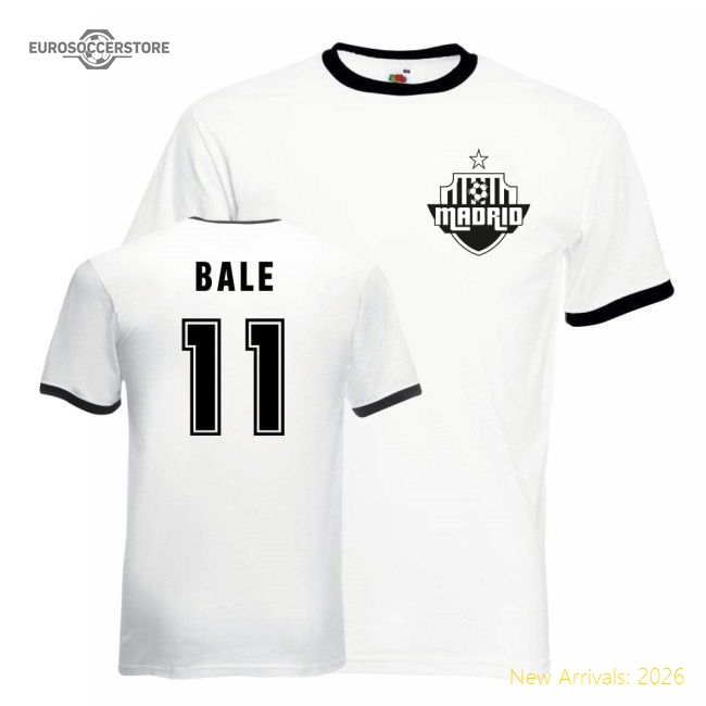 Premium Gareth Bale Real Madrid Ringer Tee (White-Black)