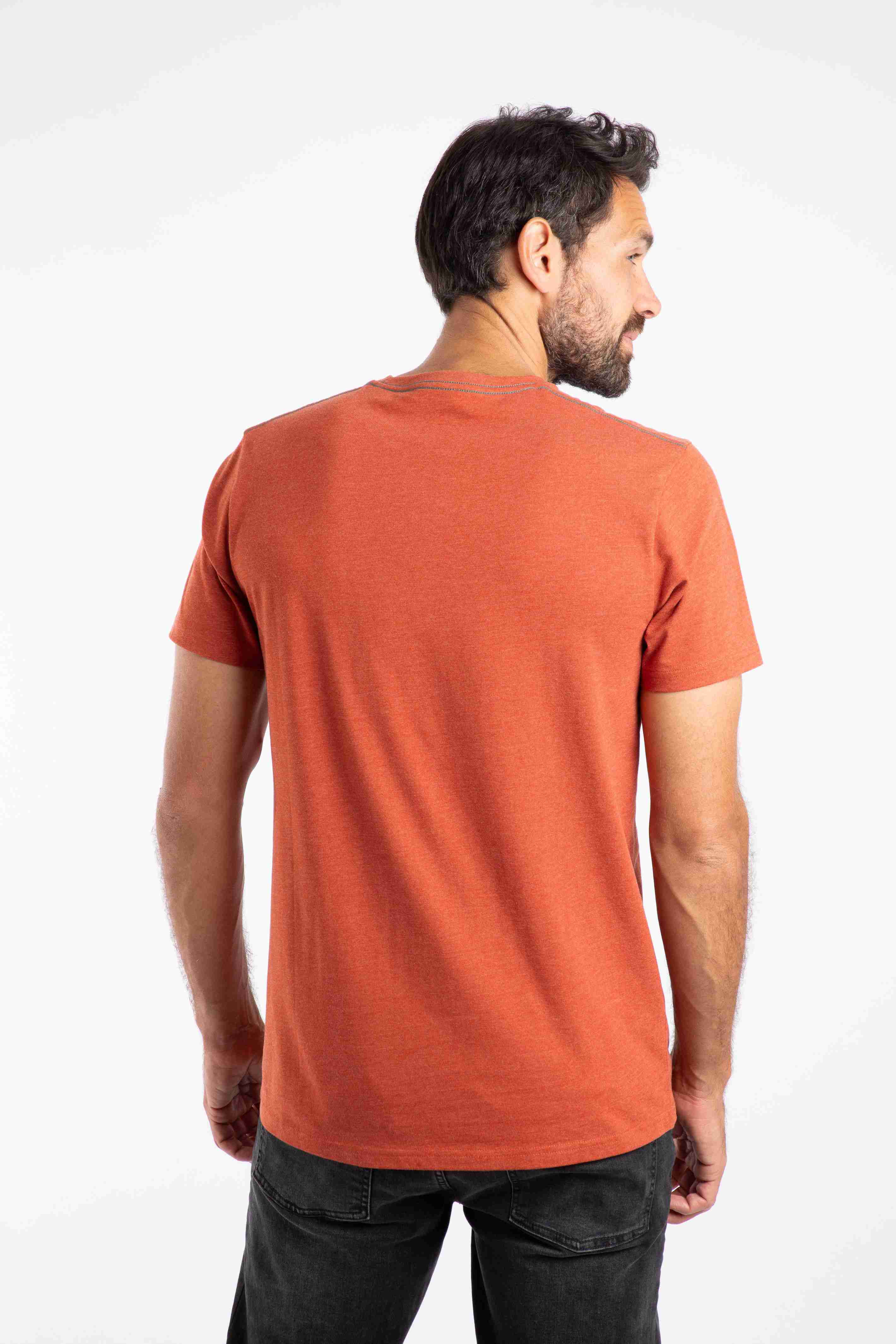 Waves Front Print Graphic T-Shirt Rust Leaves