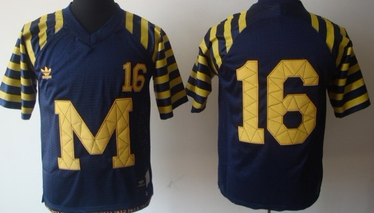 Men's Michigan UM Denard Robinson #16 embroidered Blue 2024 game
