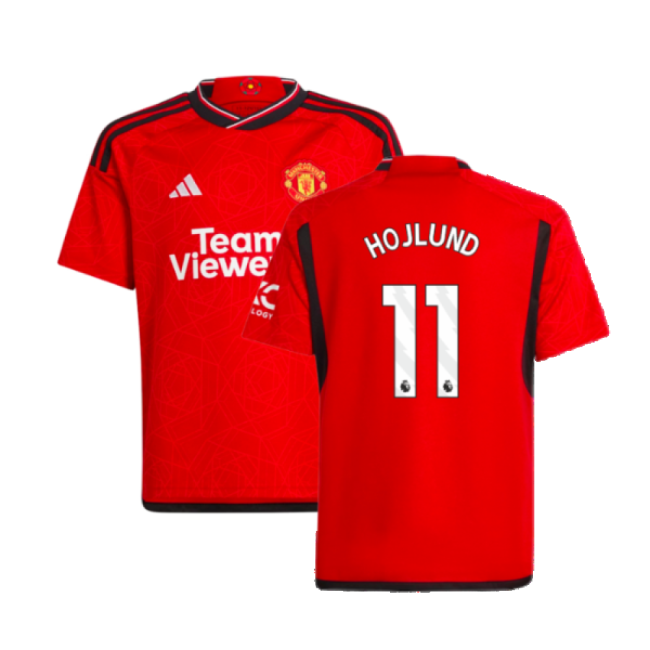 Hojlund 11 Premium Man Utd 2023-2024 Home Shirt (Kids)