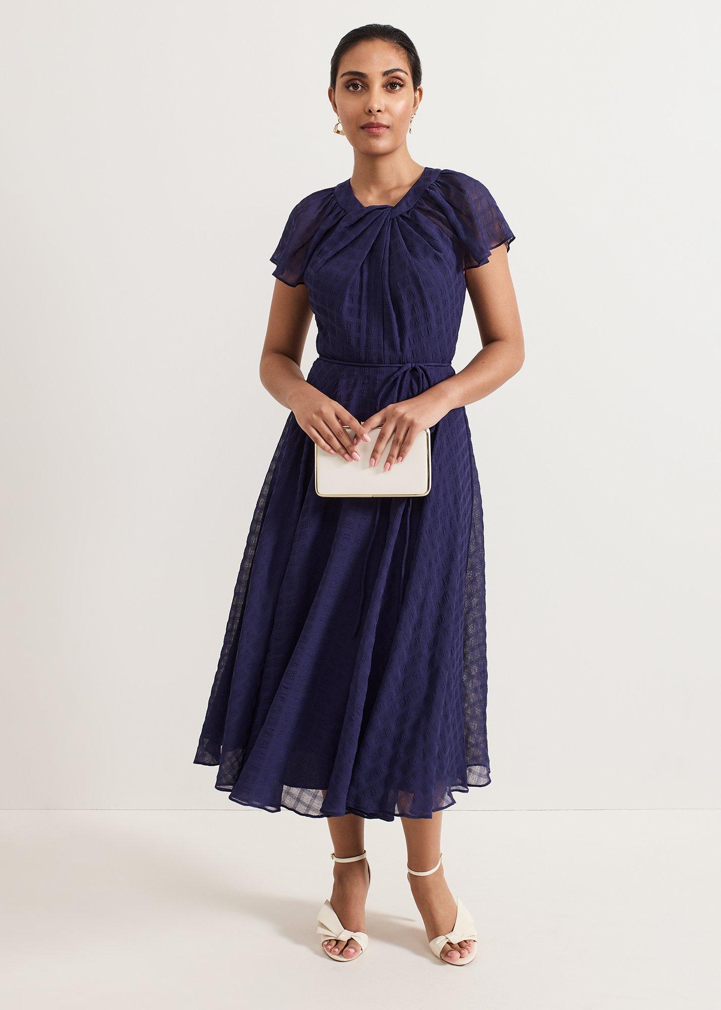 Petite Gwen Textured Twist Neck Dress