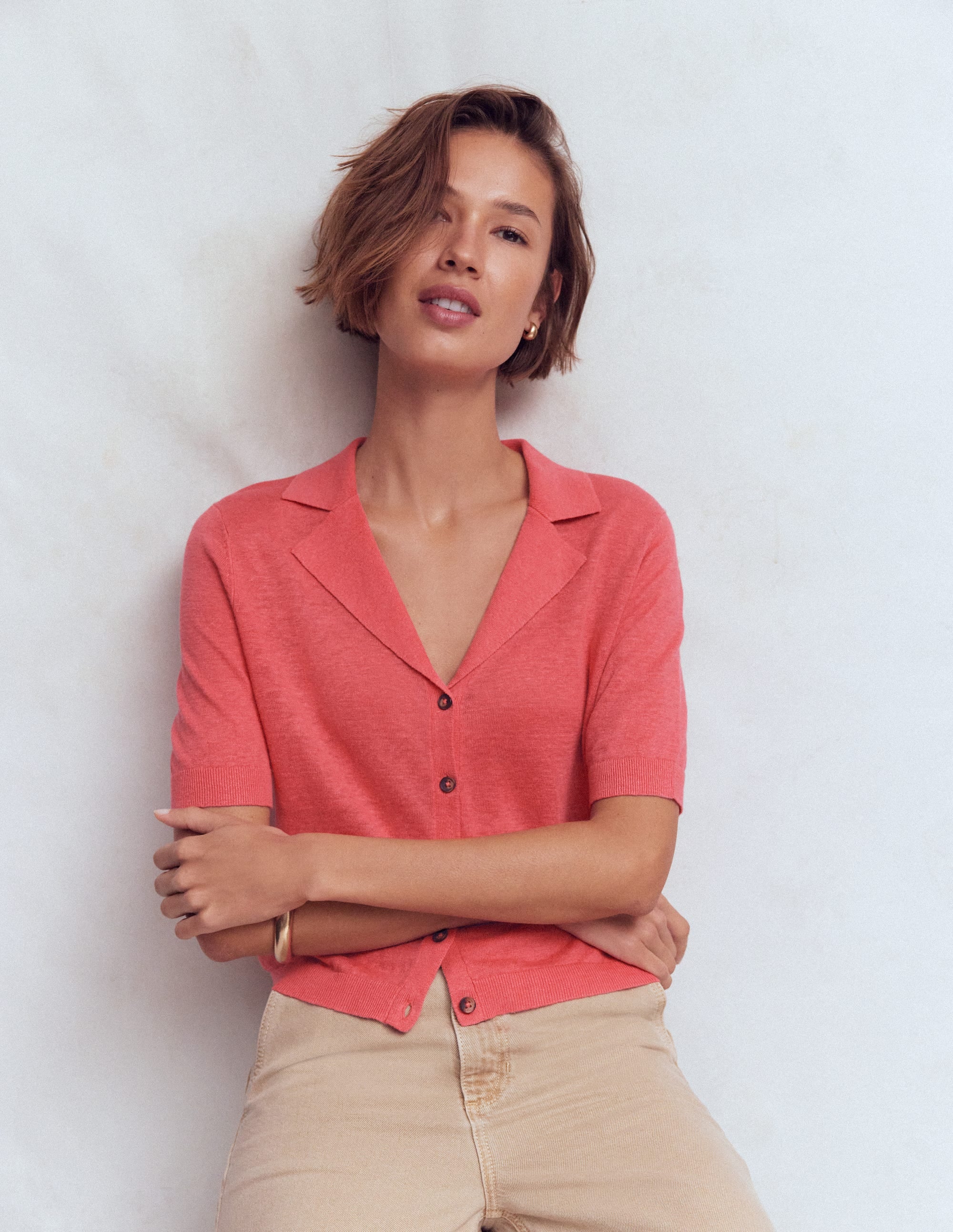 Agnes Collar Linen Cardigan