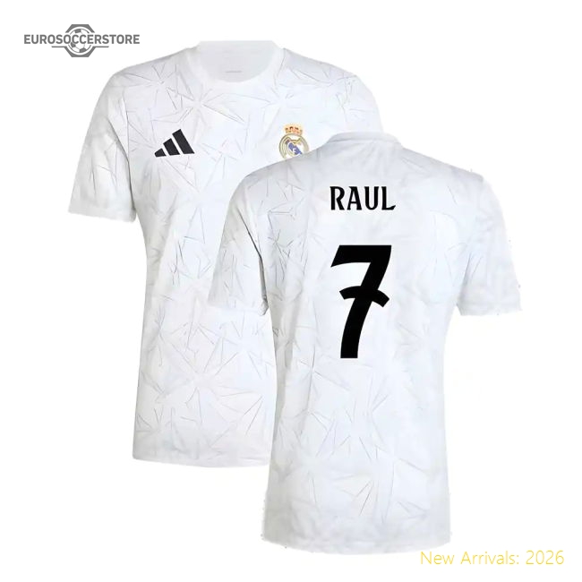 Premium 2024-2025 Real Madrid Pre-match Shirt (white) (raul 7)