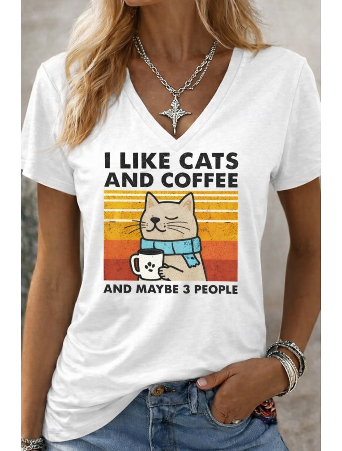 Women's T Shirt Funny Humor Quotes Stylish Classic Casual Short Sleeve V Neck Regular Tops Daily Going out Weekend Black White Light Green Summer Spring Fall Winter