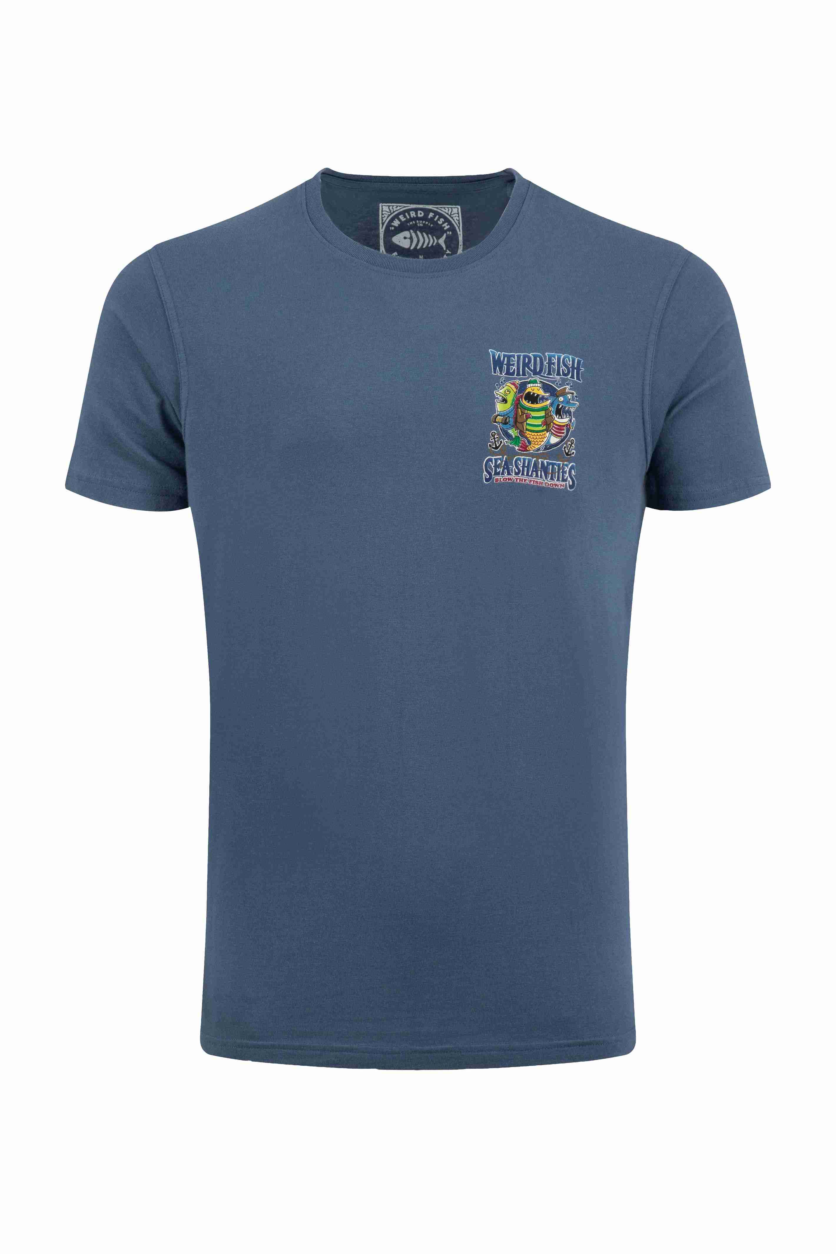 Sea Shanties Back Print Artist T-Shirt Ensign Blue