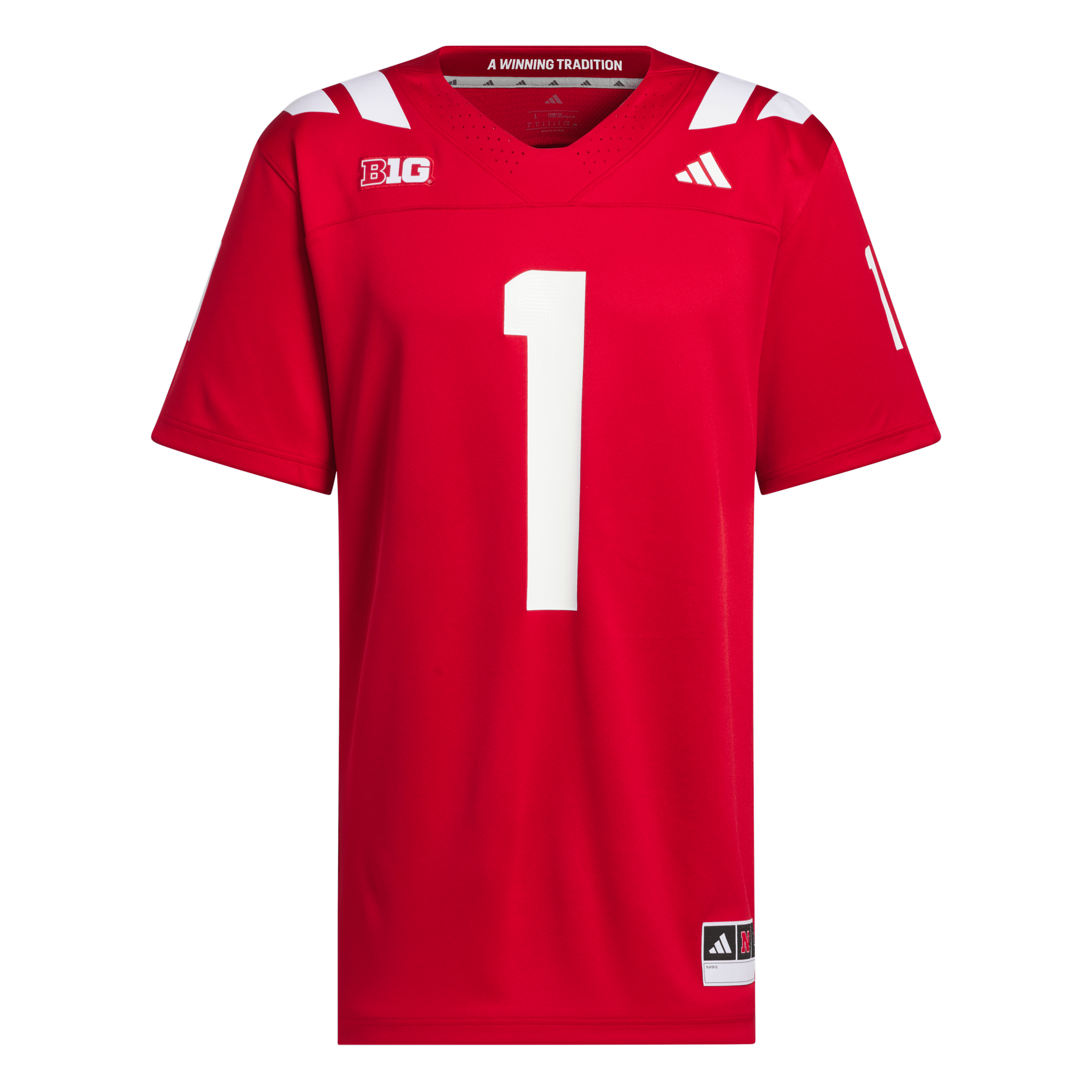 #1 Nebraska Huskers adidas Home Premier Jersey - Scarlet