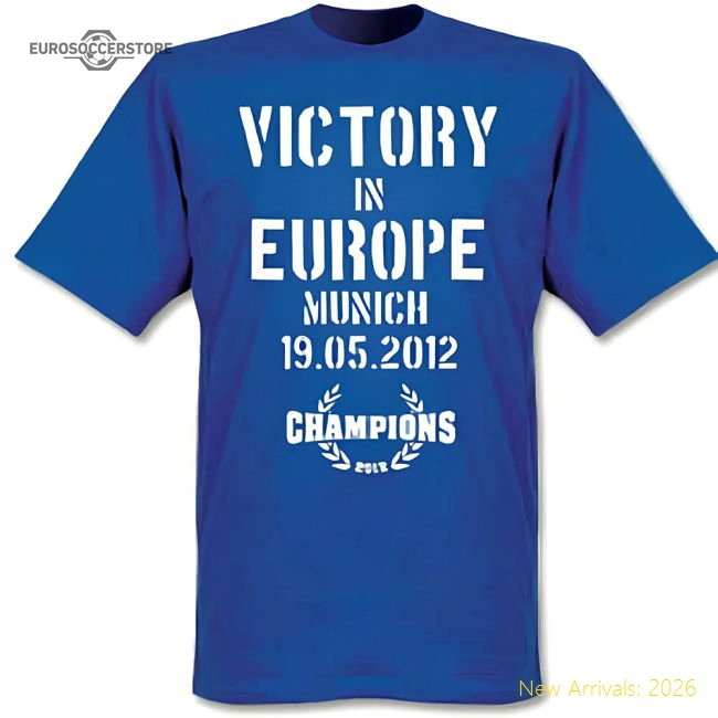 Official 2012 Chelsea Victory In Europe T-shirt (blue) - Premium