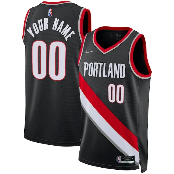 Portland Trail Blazers Nike 2021/22 Diamond Swingman Custom Jersey - Icon Edition - Black