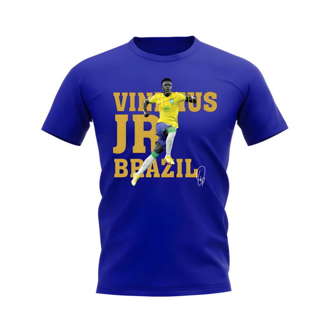 Soccer Vinicius Jr Brazil Player Tee (Royal Blue) Championship
