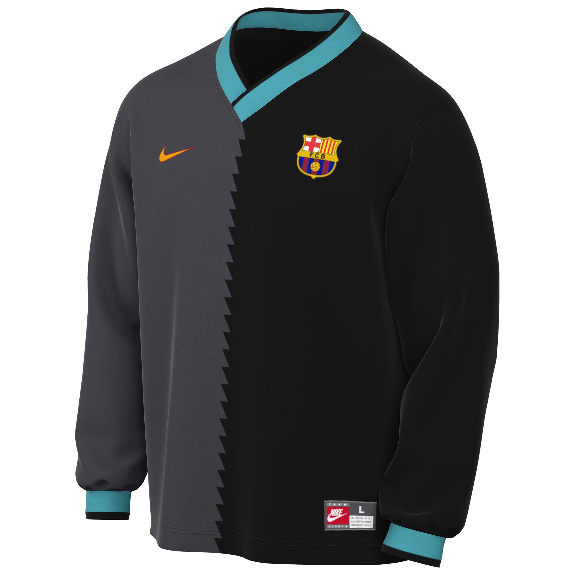 [SJH] Barcelona 2026/27 Third Energy Dri-FIT Long Sleeve Lifestyle Jersey - Black