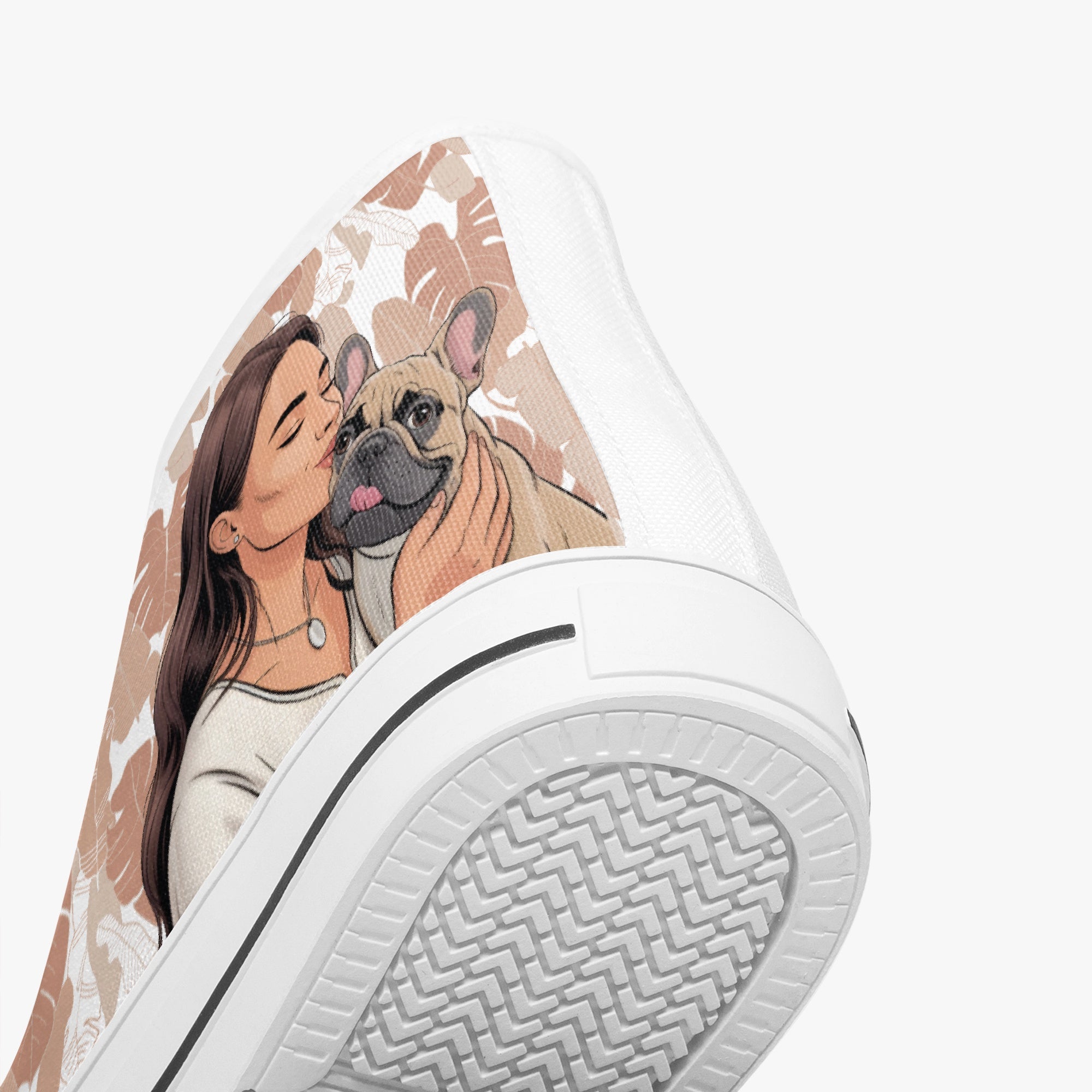 - French Bulldog Themed Classic High-top Canvas Shoes Casual Wear