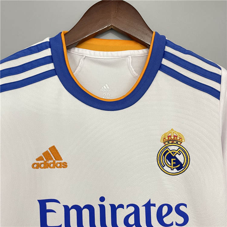 KidsYouth Real Madrid 21-22 Home White Soccer Football KitShirtShort