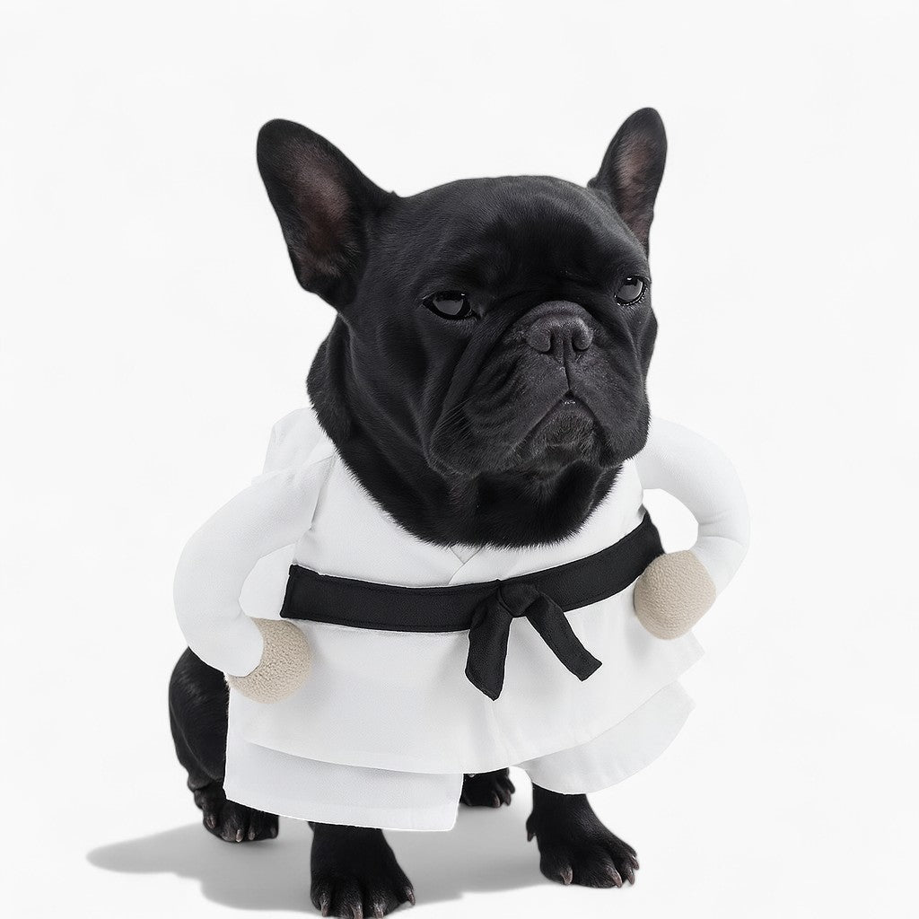 JiuPup Frenchie Martial Arts Costume – Funny Halloween Cosplay Outfit