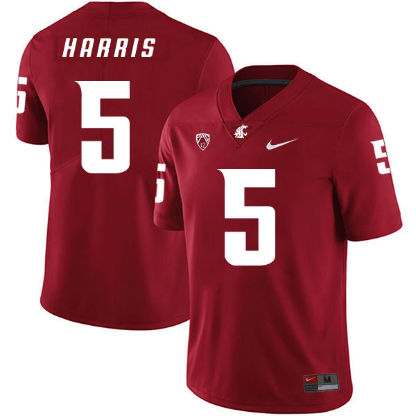 Men's None Red 2024 authentic Travell Harris #5 breathable Jersey