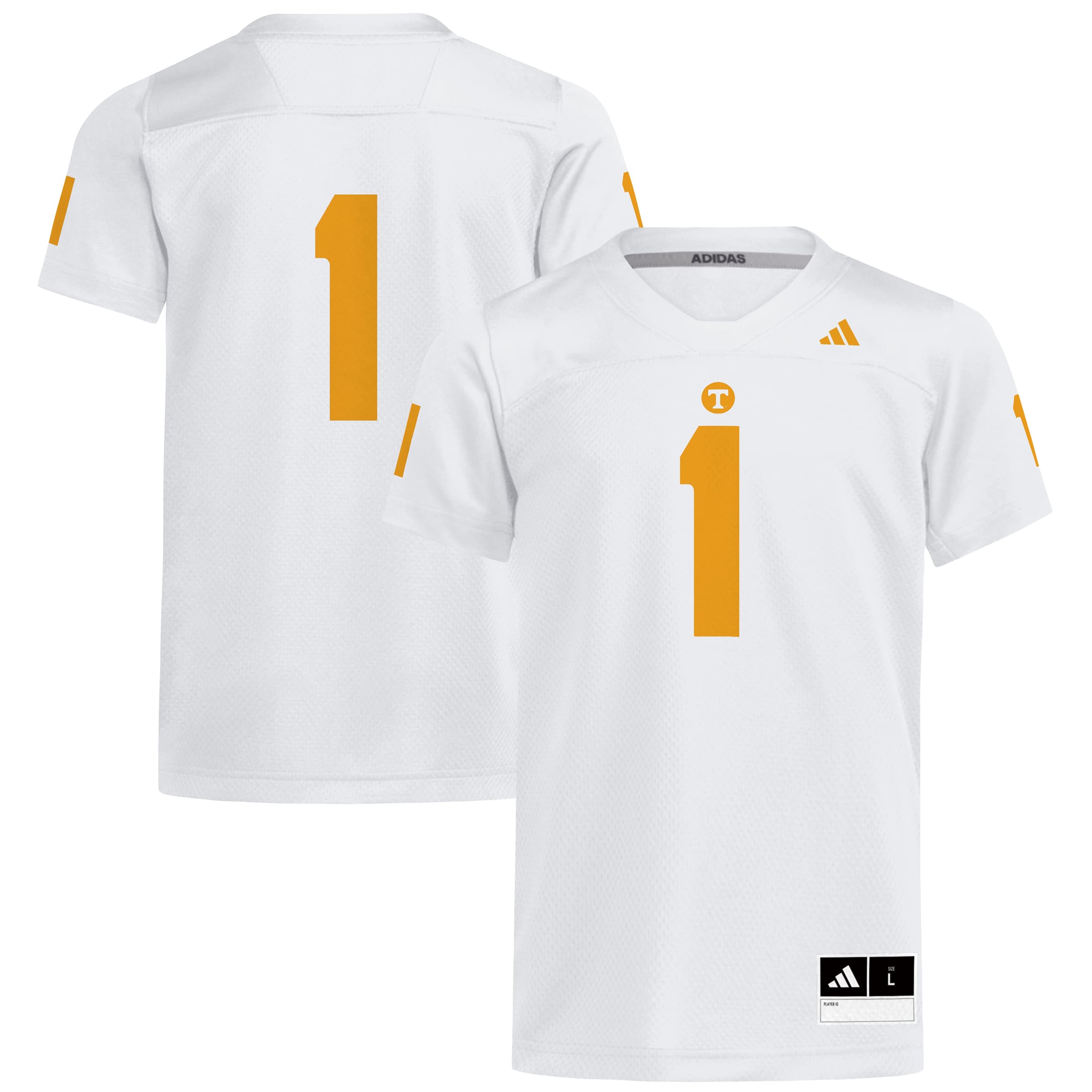 Youth #1 White Tennessee Volunteers Football Jersey