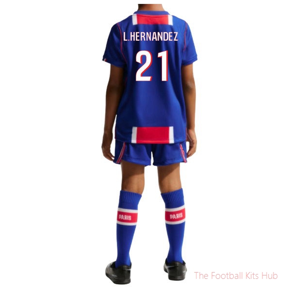 PSG Home Little Boys 2026-2027 Mini Kit (L.Hernandez 21)