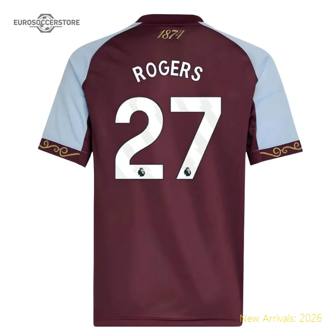 Authentic 2025-2026 Aston Villa Home Shirt (kids) (rogers 27)