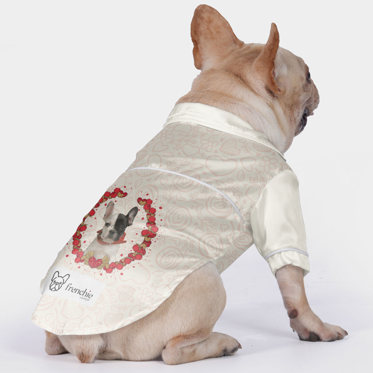 French Bulldog Pajamas With Your Frenchie's Photo Paw Protection