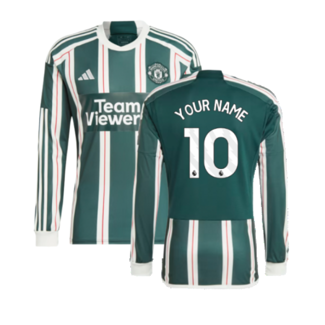 2023-2024 Man Utd Long Sleeve Away Top (Your Name)