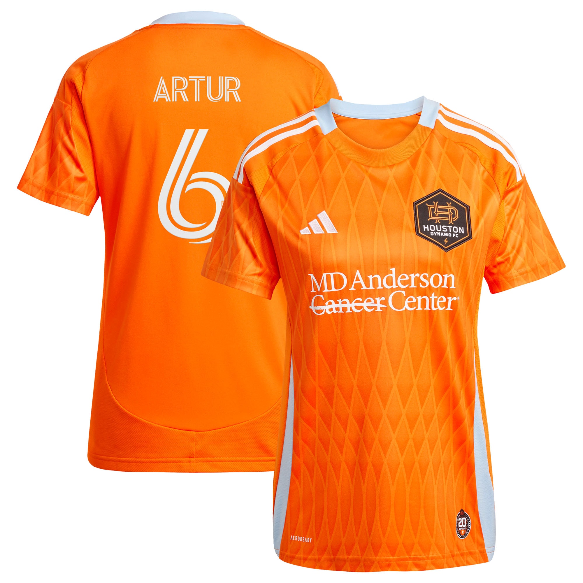 [JED] Youth Artur Houston Dynamo FC Women's 2025 Season 20 Replica Player Jersey - Orange