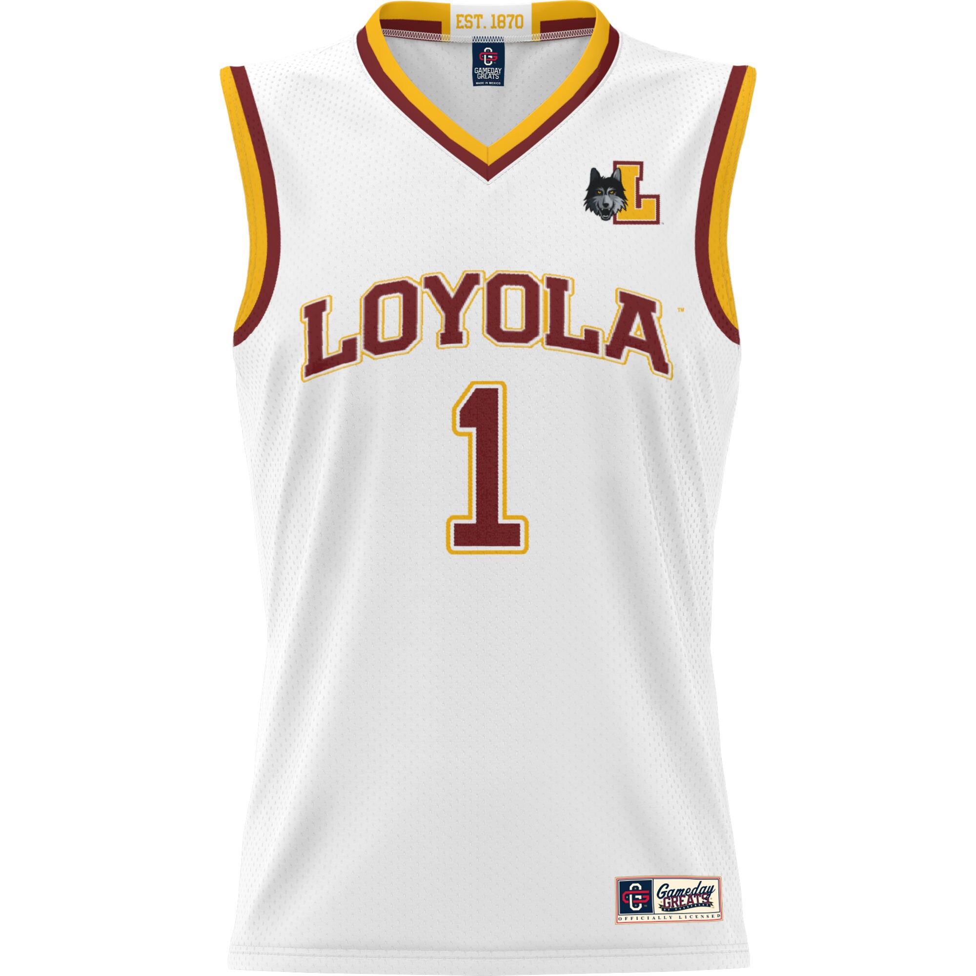 [NJP] Loyola Chicago Ramblers GameDay Greats Lightweight Basketball Jersey - White
