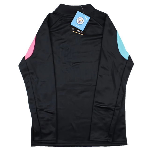 vintage 2023-2024 Man City Pre-Match LS Sweat Top (Dark Navy) - Kids