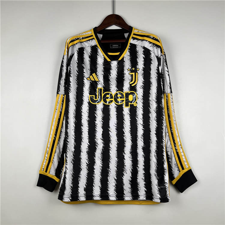 2324 Juventus Home Soccer Jersey Long Sleeve Football Shirt -