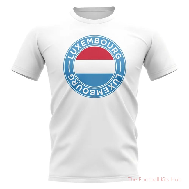 Luxembourg Football Badge T-Shirt (White)