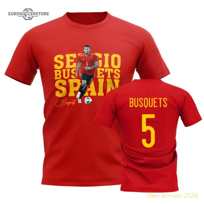 Authentic Sergio Busquets Spain Player Tee (red