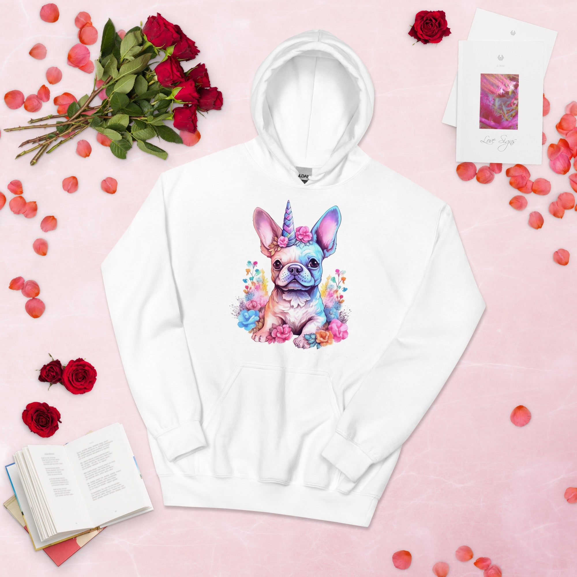 French Bulldog Unicorn Inspired Frenchie Unisex Heavy Blend Hoodie A