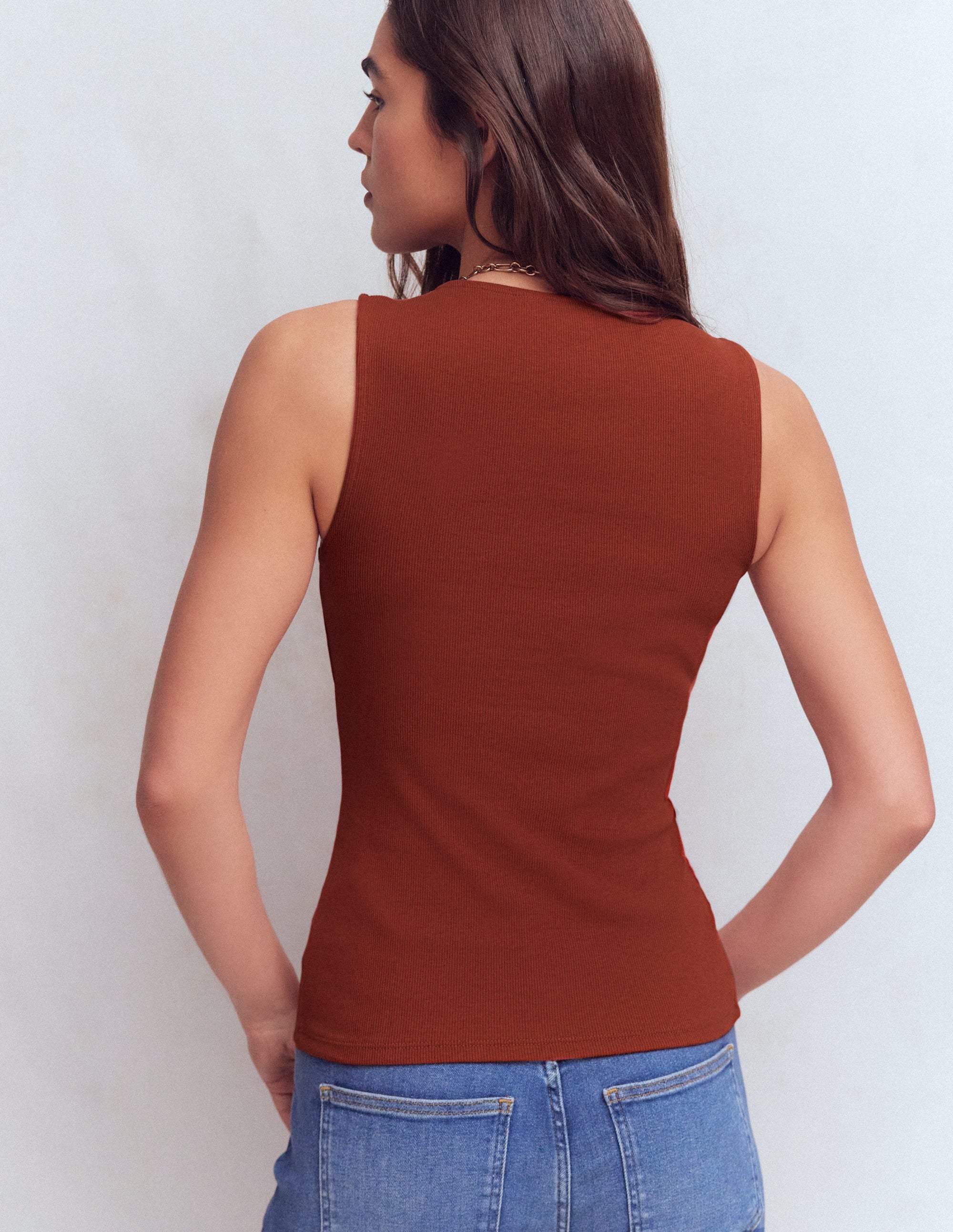 Evie Button Through Rib Vest