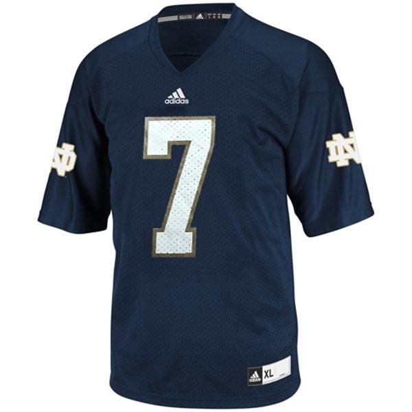 Men Notre Dame Fighting Irish #7 Blue Men Performance Jersey