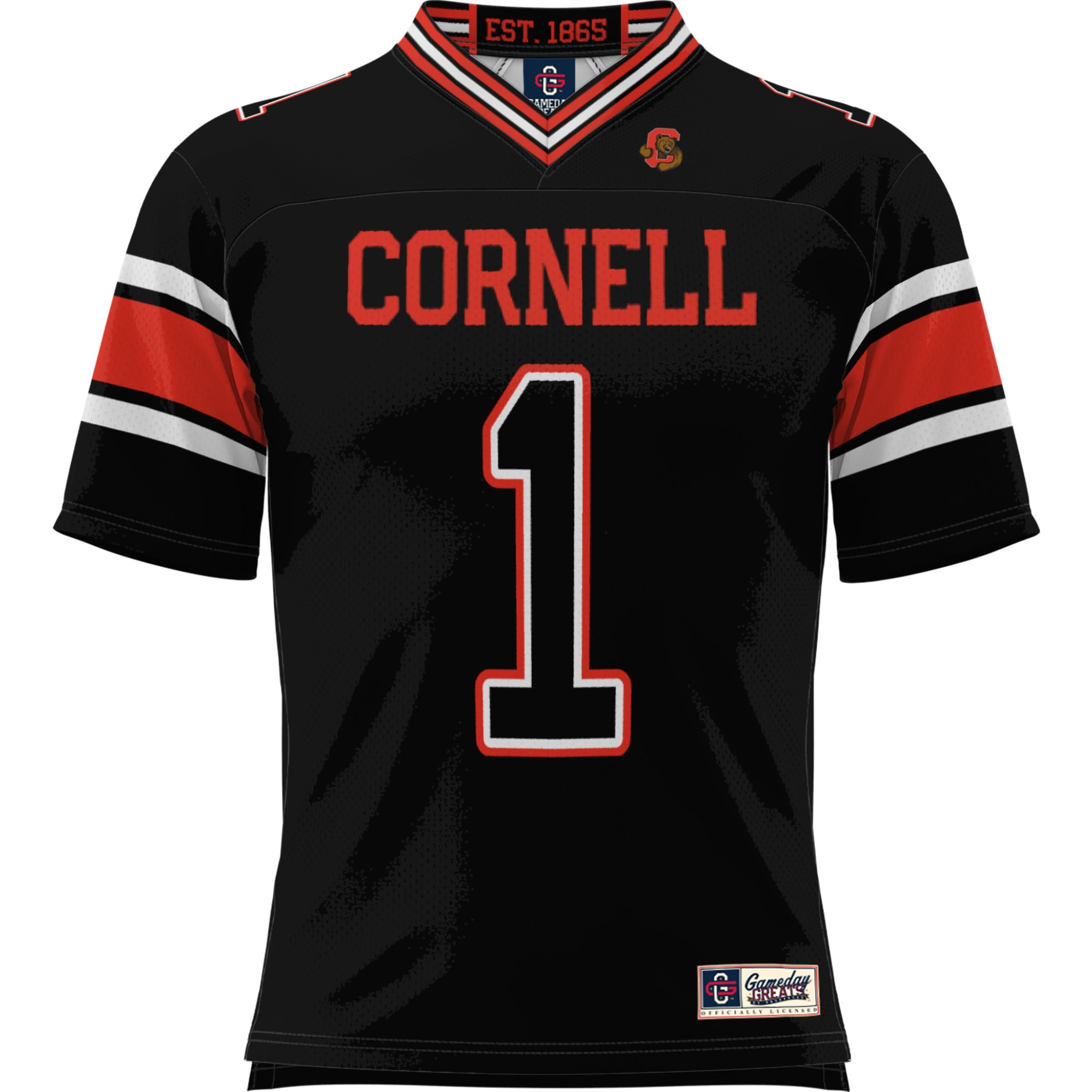 #1 Cornell Big Red GameDay Greats Youth Football Jersey - Black