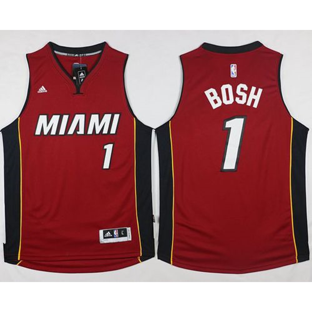 Heat #1 Chris Bosh Stitched Red NBA Jersey