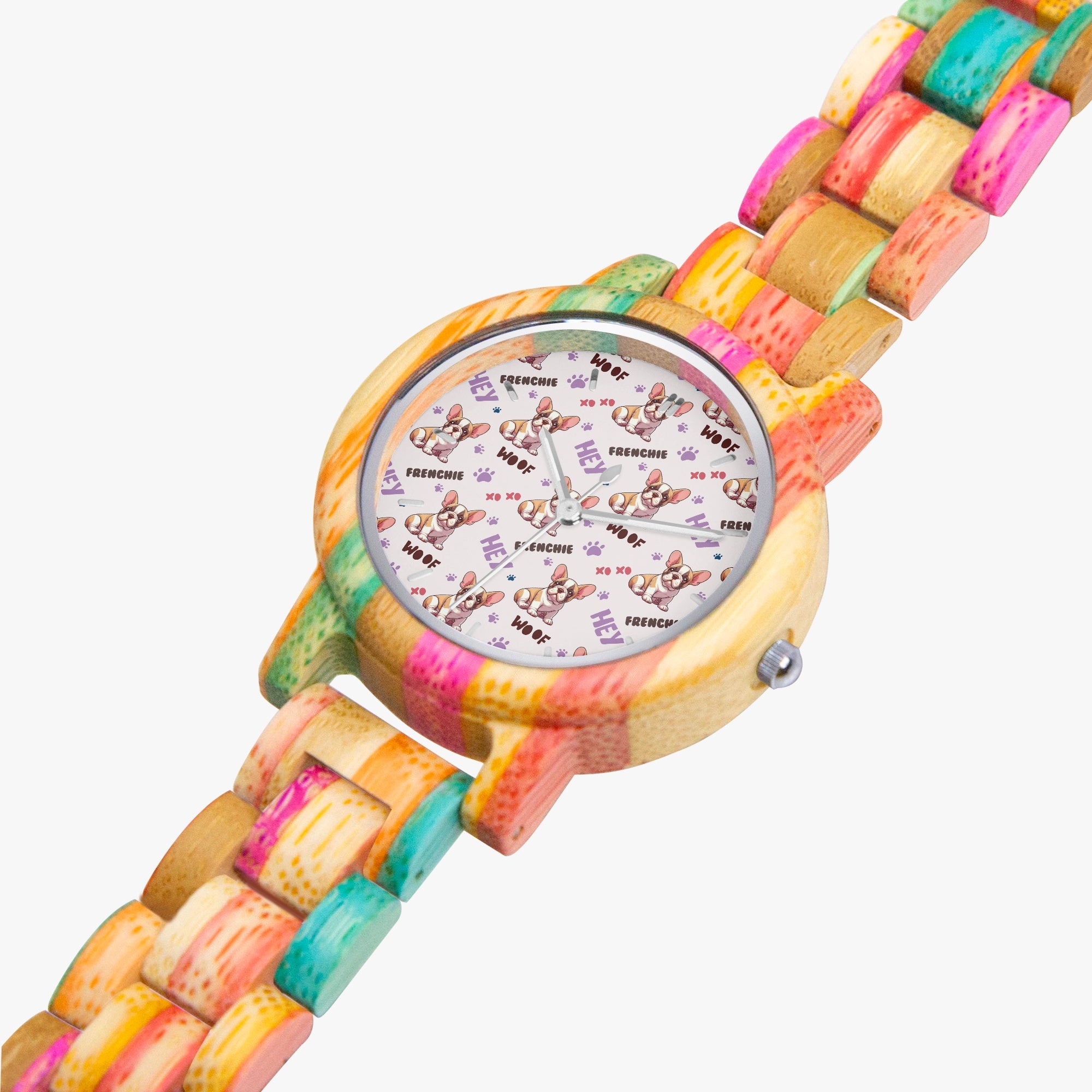 French Bulldog Gunnar Stylish Wooden Watch For Frenchie Lovers Durable Dog Item