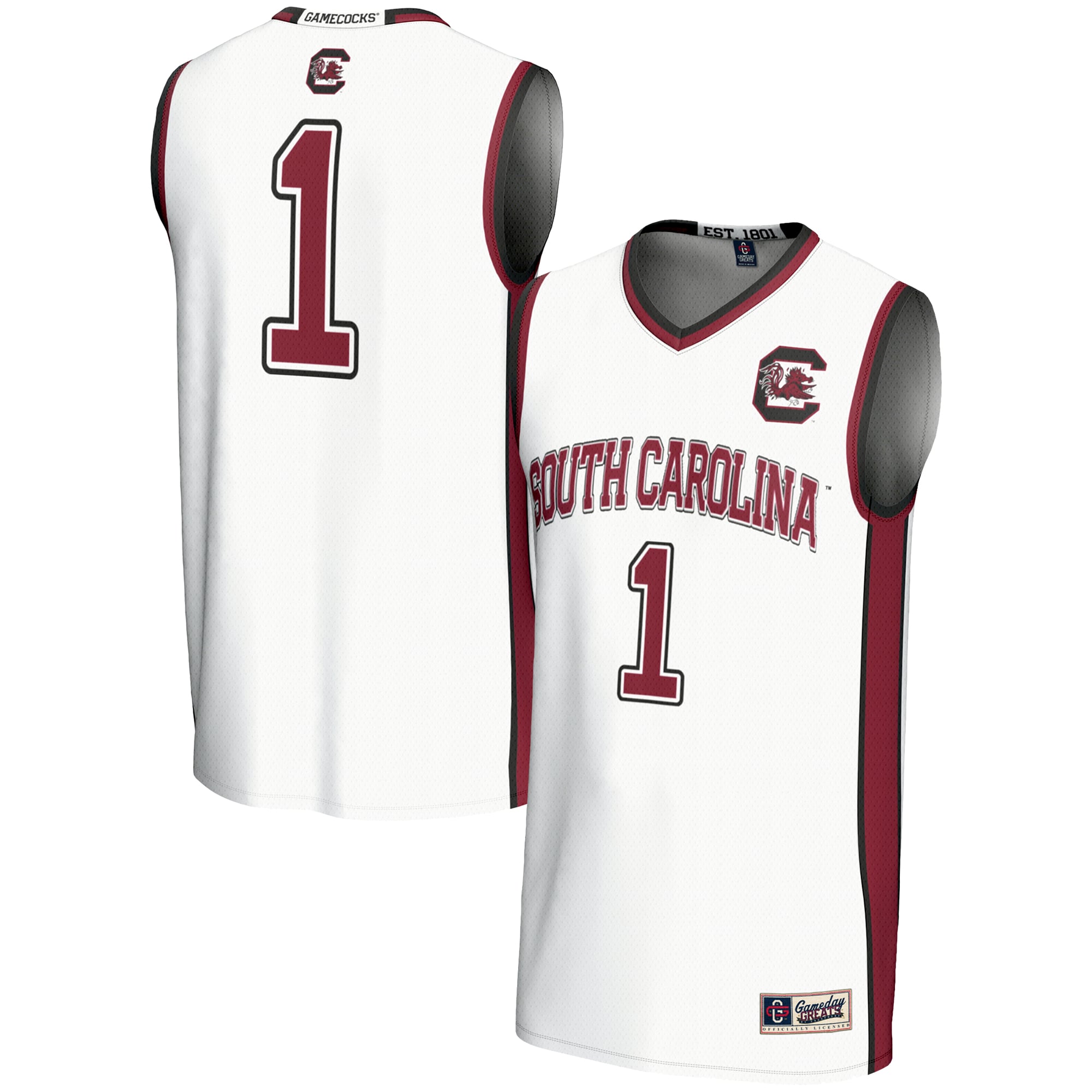 #1 South Carolina Gamecocks GameDay Greats Youth Lightweight Basketball Jersey - White