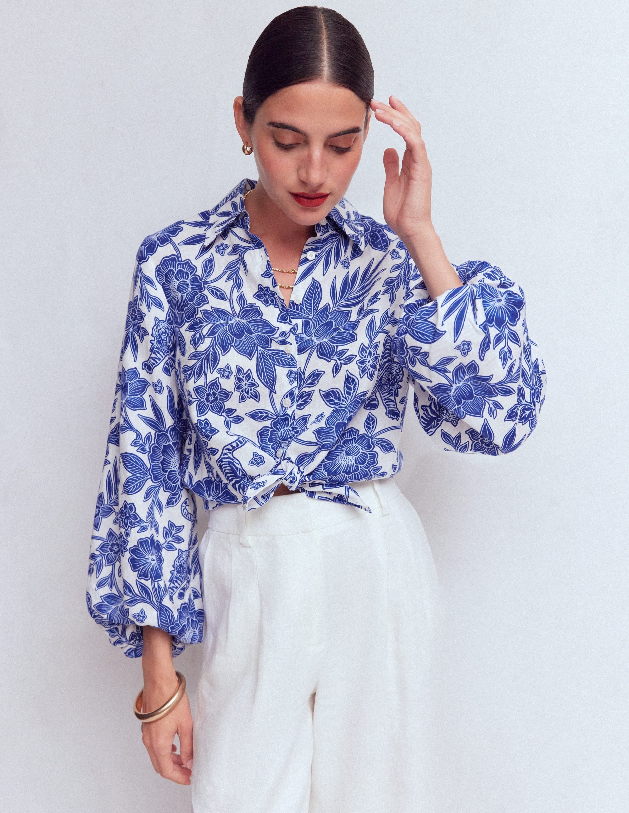 Puff Sleeve Linen Shirt