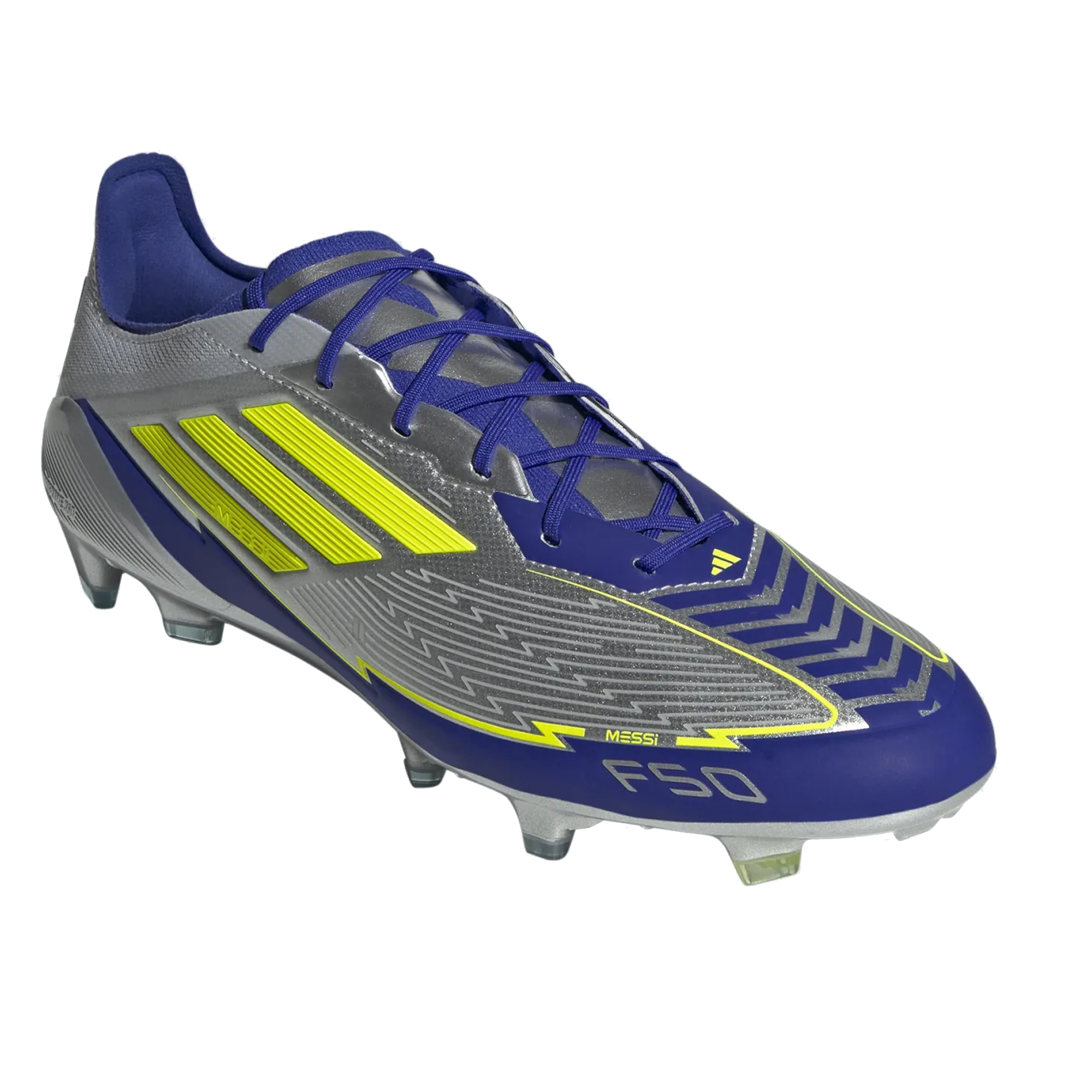 Buy Messi adidas F50 Elite FG Soccer Cleats 2024 Silver Metallic Lucid Blue