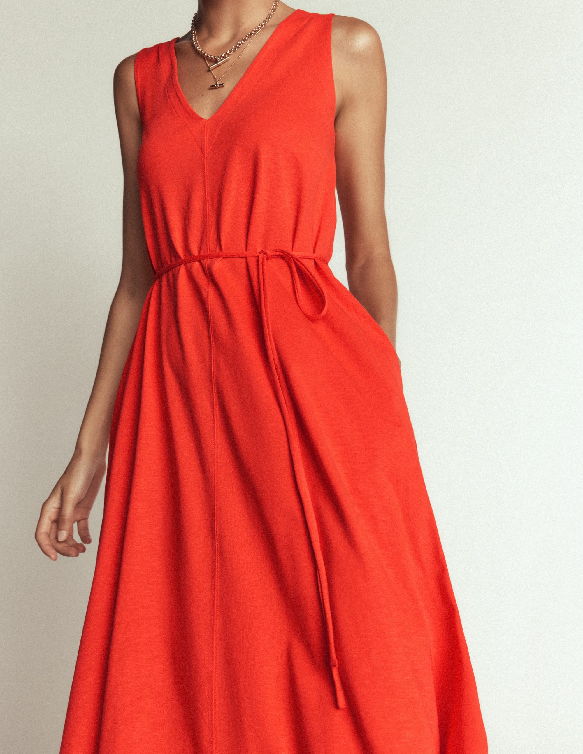 Mia V-neck Jersey Midi Dress