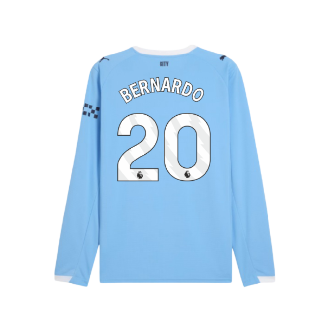2025-2026 Man City Long Sleeve Home Shirt (Bernardo 20)