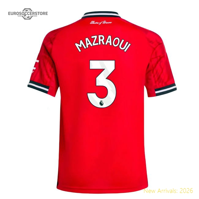 Outstanding 2025-2026 Man Utd Home Shirt (kids) (mazraoui 3)