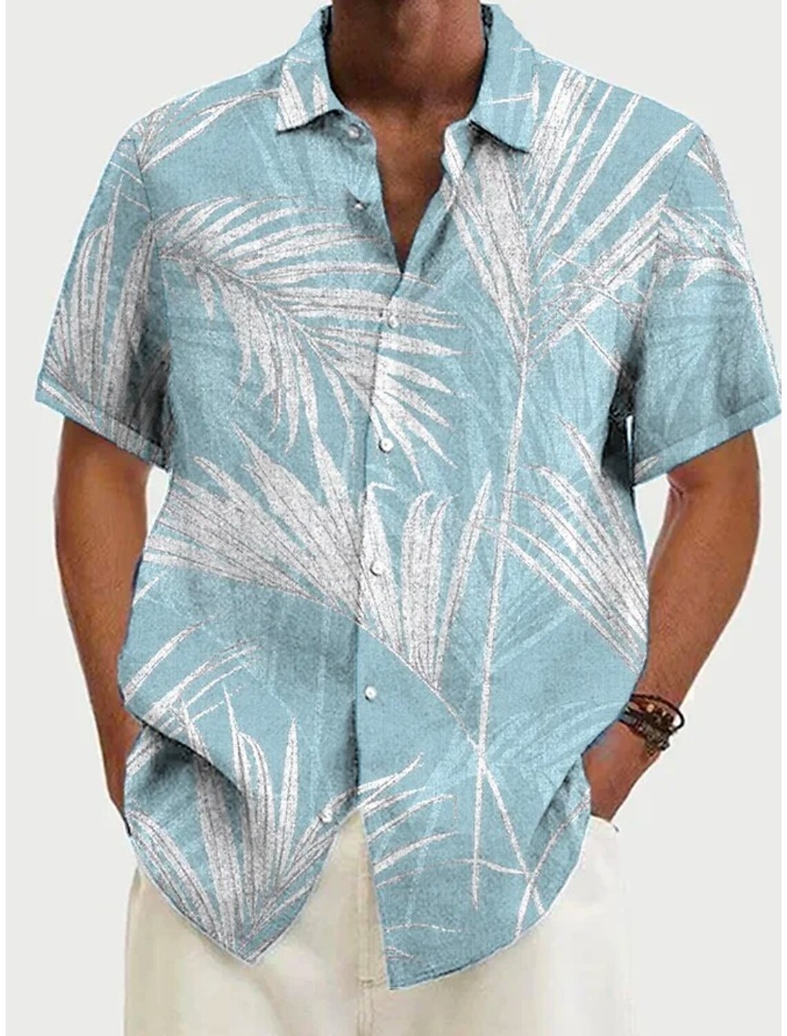 Men's Tie Dye Shirt Button Up Short Sleeve Tropical Fashion Streetwear