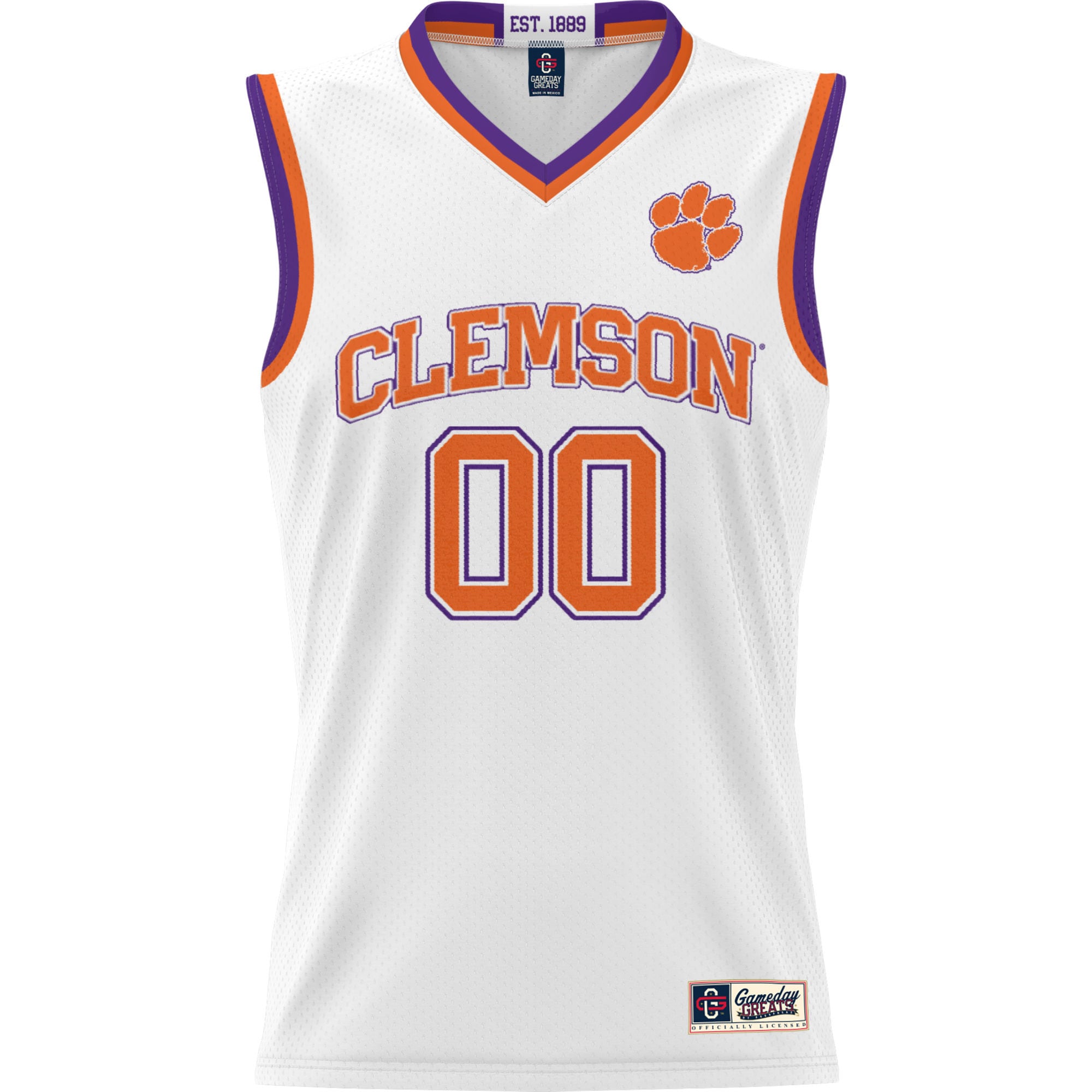 [DDG] Clemson Tigers GameDay Greats Youth NIL Pick-A-Player Lightweight Women's Basketball Jersey - White