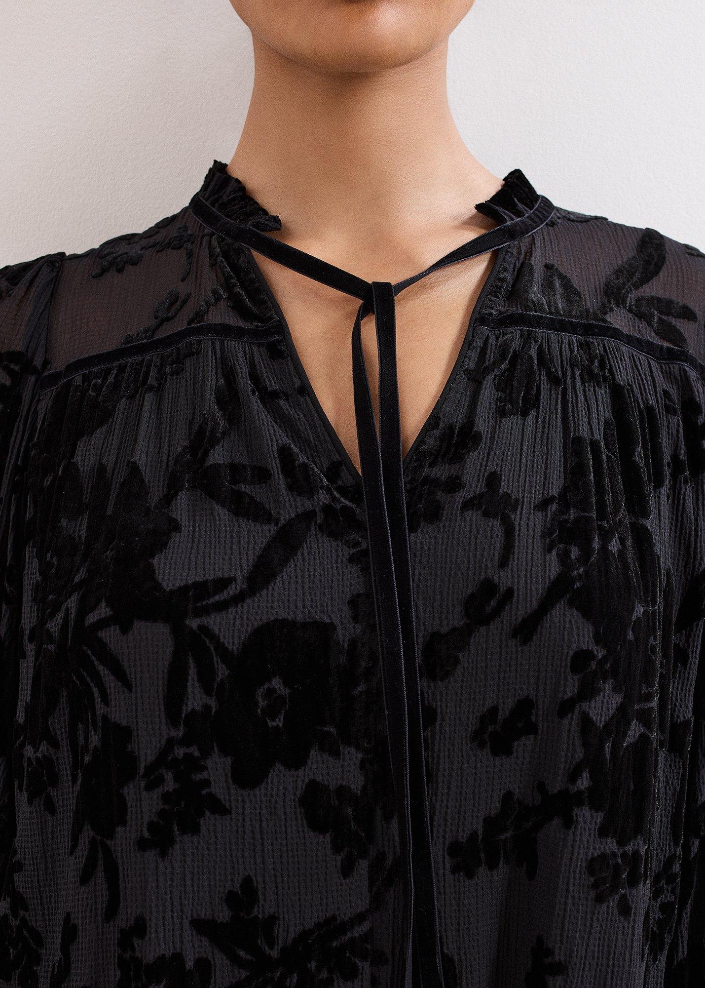 Mila Black Velvet Burnout Swing Dress